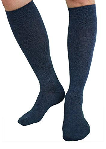 etrado fashion 4 Paar - Reisestrümpfe Kompressionsstrümpfe Stützkniestrümpfe Damen Herren Größe 35-38 - Blau Cover