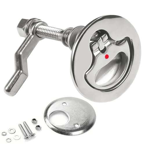 OSTARE Boat Cam Latch Stainless Steel Marine Deck Hatch Latch Flush Pull Handle Boat Hatch Locker Marine Slam Latch Include Installation Screws 1 Pack