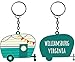 R and R Imports Williamsburg Virginia Souvenir Camper Metal Keychain