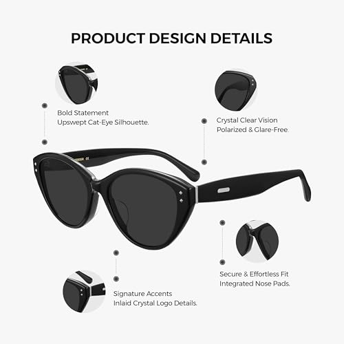 Image of Vintage Cat Eye Sunglasses Trendy Acetate ShadesUV400, Exclusive Brand of EssilorLuxottica