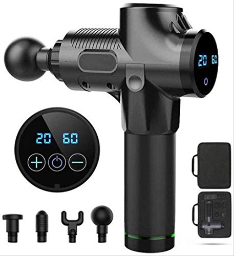 Preisvergleich Produktbild Elektrische Massagepistole, Muscle Massage Gun,Handgehalten Deep Tissue Muskelmassagepistole,kabelloses Percussion-Massagegerät,Mit 4 verschiedene Massageköpfe (Schwarz)