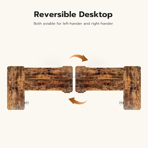 Image of Acrolix L Shaped Electric Standing Desk - 59x40 Inch Reversible Corner Sit Stand Desk with Hook&Cup Holder,Electric Height Adjustable Table,for Home Office Gaming Computer Desk, Rustic Brown