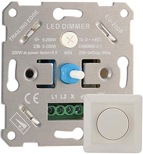 IWILCS LED Interruptor Regulador de Luz, Regulador de Intensidad LED Giratorio Interruptor...