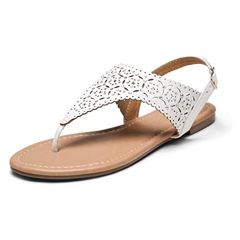 DREAM PAIRS Rhinestone Cut Out Flat Sandals Cover