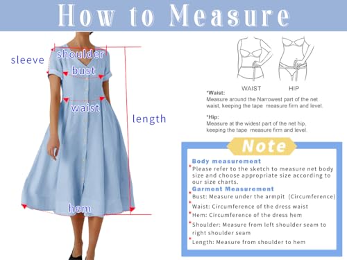 chouyatou Women's Summer Fit and Flare Swing Cotton Dress Casual V-Neck Button Down Beach Midi Dress3