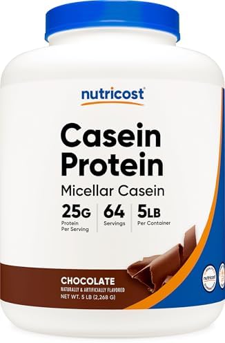 Nutricost Casein Protein Powder 5lb Chocolate - Micellar Casein, ...