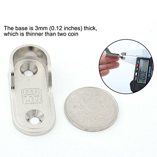Sourcingmap Zinc Alloy Clothes Closet Rod Pole Socket Bracket Flange Support Hanger Holder 2pcs Silver Tone - Image 3