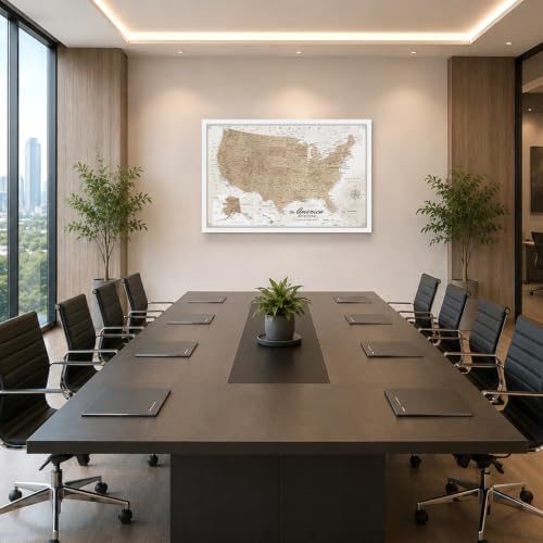 Image of IPIC Vintage USA Maps for Wall, Map of the United States, Size 42x28 in