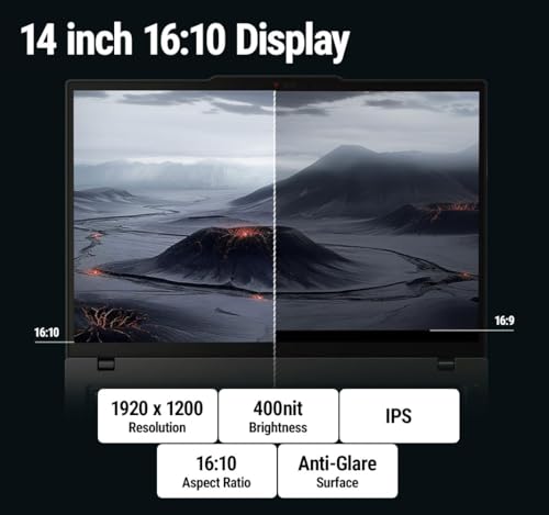 Image of Lenovo 2025 ThinkPad T14 Gen 6 Co-Pilot+ Laptop - AMD Ryzen AI 5 PRO 340, 14 inch WUXGA 1920x1200 400 Nits Display, 16GB Ram, 512GB SSD, 5MP RGB Cam, FP Reader, Backlit KYB, Windows 11 Pro - 21QJ00CQUS