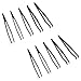 Qjaiune 10Pcs Pointed Tip Plastic Tweezers, Anti-Static & Anti-Magnetic Tweezers, Precision Tweezers Set for Crafts Electronics, DIY, Repair Tool (4.5 Inch, Black, 93306)
