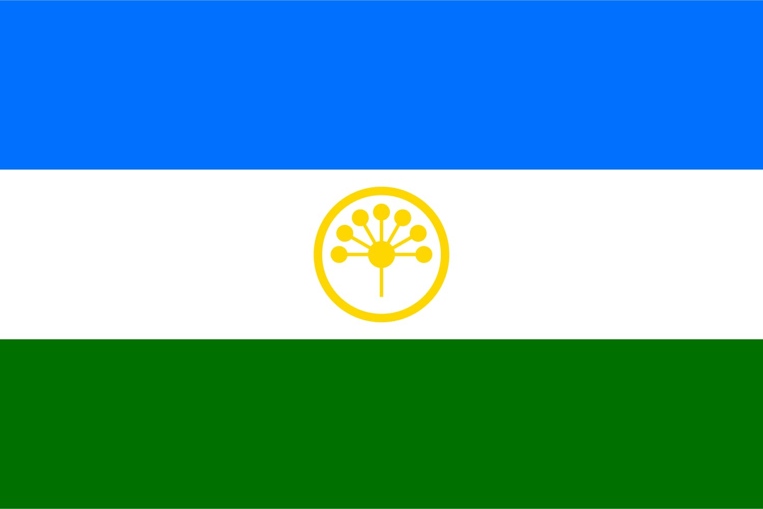 Drapeau Bashkortostan 1.35m² grand format paysage pour mât extérieur