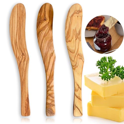 Olive Wooden Butter Knife Spreader, Handmade 6.8 Inch Peanut Butter
