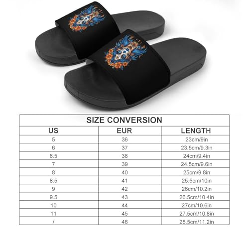 Dia De Los Muertos Women Non Slip Slides Sandals for Women Men Quick Drying Shower Shoes for Bathroom Pool Beach2
