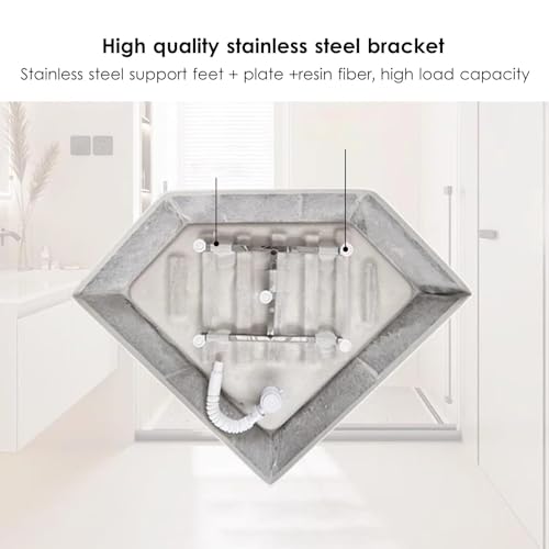 Base de douche en acrylique rectangulaire antidérapante kit de drain central douche