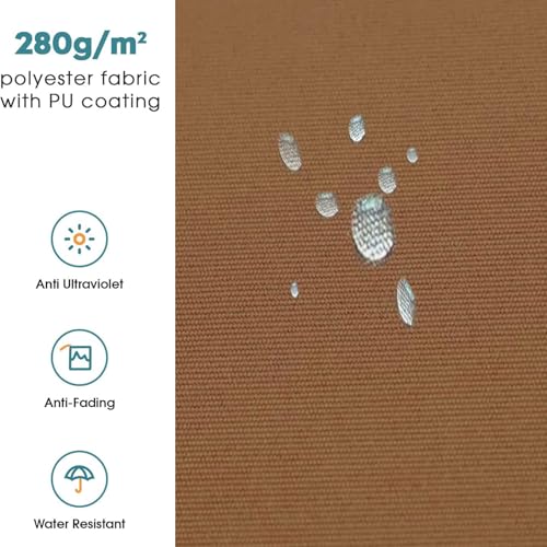 Toile pour auvent de terrasse en polyester 280g/m2 rétractable marron - 7