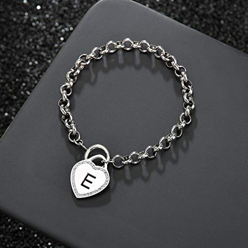 Image of CaleesLLC Letter A to Z Initial Charm Bracelet Adjustable Stainless Steel Anklet Personalized Wrist Link for Women