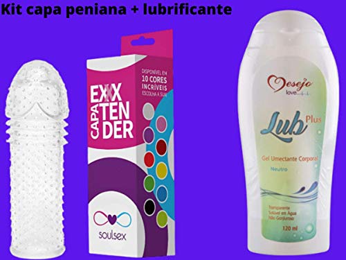 Kit Erótico Capa Peniana Expansiva 15cm Lubrificante A Base De Água Sensações P/Ela