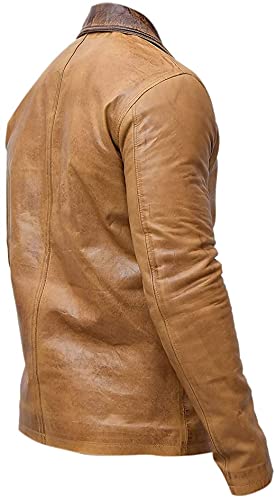 Men's RDR2 Arthur Morgan Coat Dead Redemption 2 Genuine Leather Waxed Tan Brown Jacket3