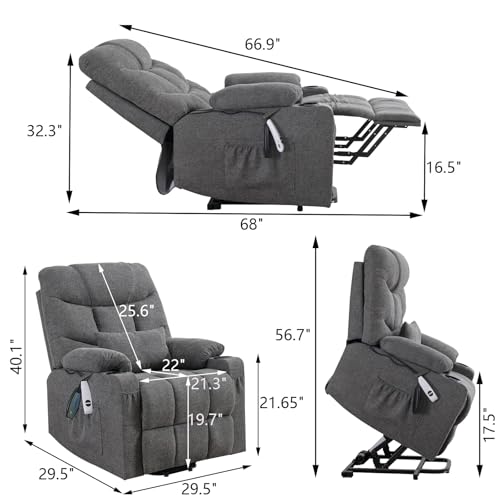 Sillón reclinable eléctrico lino para adultos miniatura 2