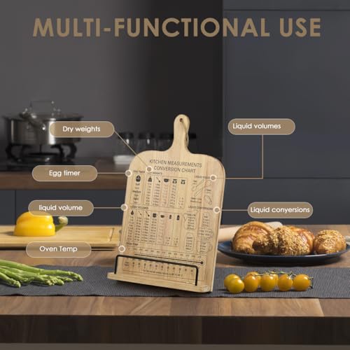 Soporte de madera para libros de recetas en cocinas rústicas y modernas 5