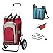 Andersen - Chariot de Courses Royal avec Sacoche Hydro 2.0 Rouge, Roues pneumatiques et kit d'extension pour vélo, Sac d'épaule