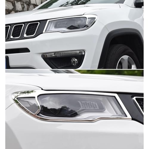 Sourcils de phares Jeep Compass garniture paupières protection calandre - 5