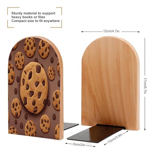 Sujetalibros madera económicos con base de metal antideslizante 3