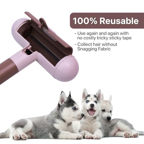 Image of Pet Hair Remover Roller | Remover and Reusable lint Roller | Portable Dog and Cat Hair Remover | Multi Surface - Couch, Furniture, Carpet, Clothing | Easy to Use Fur Removal Tool (Brown)