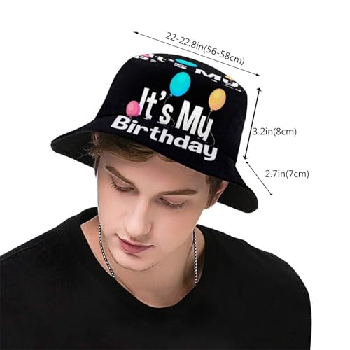 Image of It's My Birthday Bucket Hat for Women & Men, Funny Sun Hat - Packable Outdoor Fisherman Cap Gift for Party