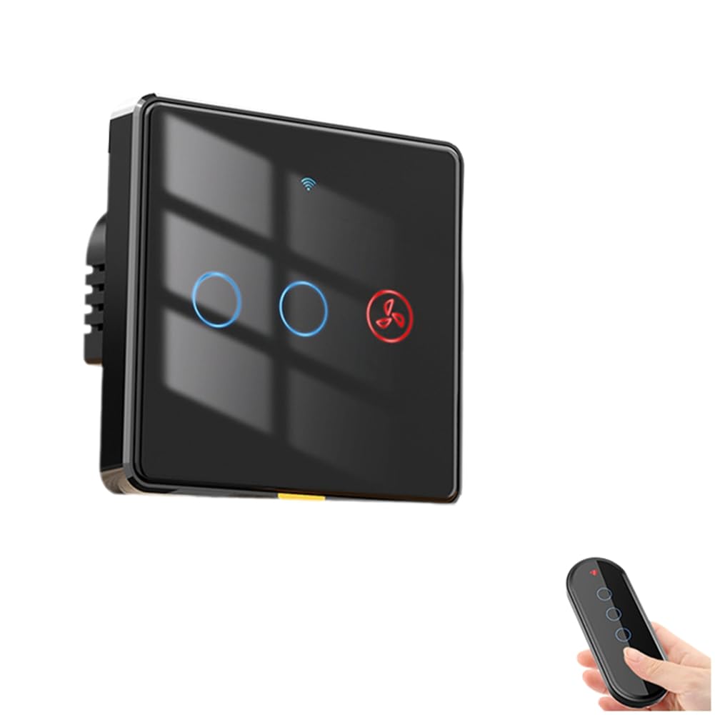 RF433 remote commande smart switch à 2 voies et interrupteur tactile de ventilateur encastrable