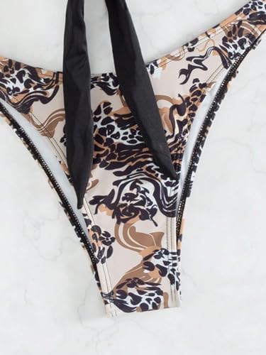 Maillot de bain 2 pièces imprimé anti-marques de bronzage M - 6
