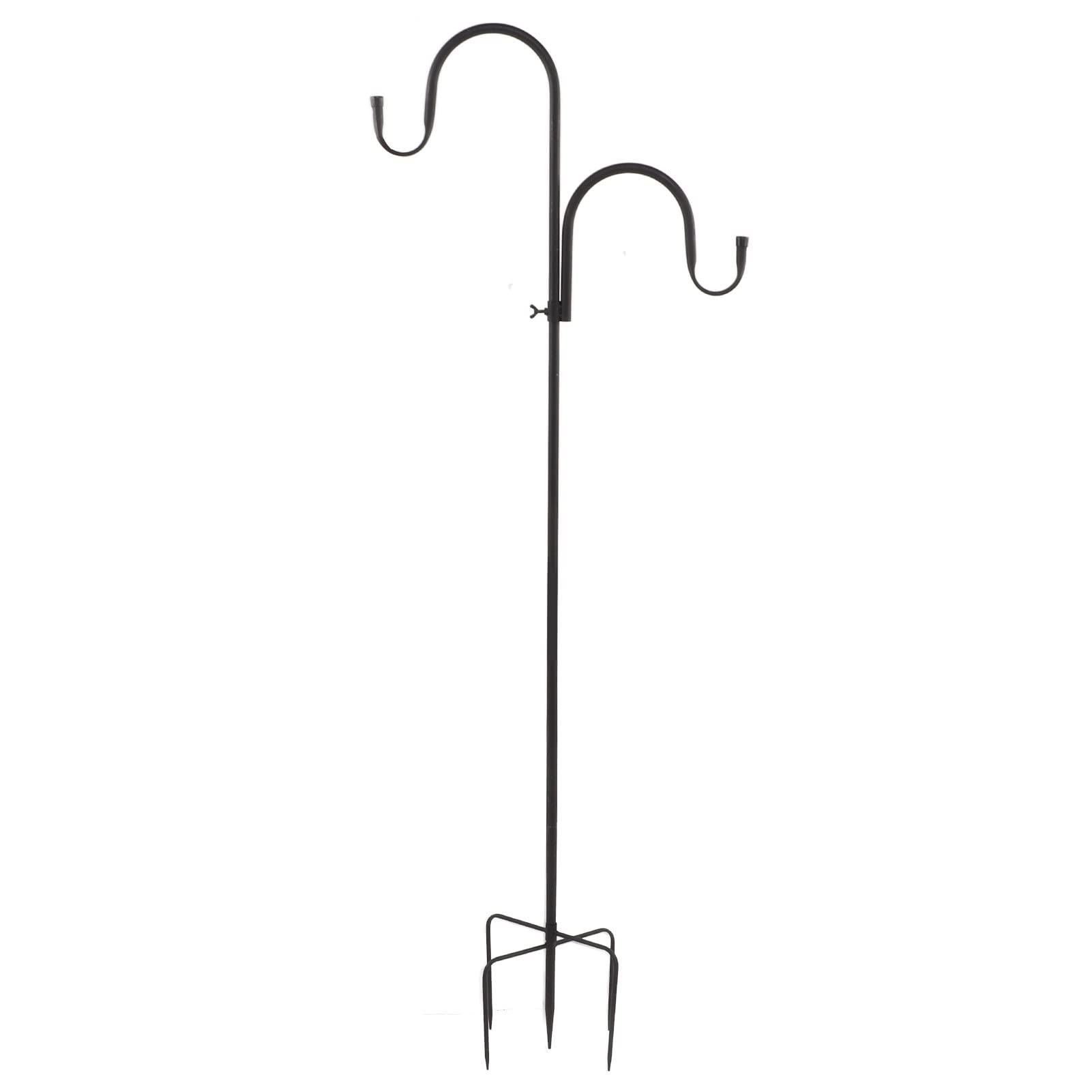 Cocoarm Gancio per Pastore Gancio per Mangiatoia per Uccelli in Ferro 63 Pollici Staccabile 2 Ganci Base a 5 Poli per Giardino Cortile Patio Piante Sospese Lanterne Mangiatoie