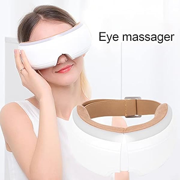 Massaggiatore per gli occhi con calore, Massaggiatore per occhi a vibrazione pieghevole ricaricabile con musica Bluetooth, Massaggiatore per strumenti per la cura degli occhi per alleviare l'affaticam