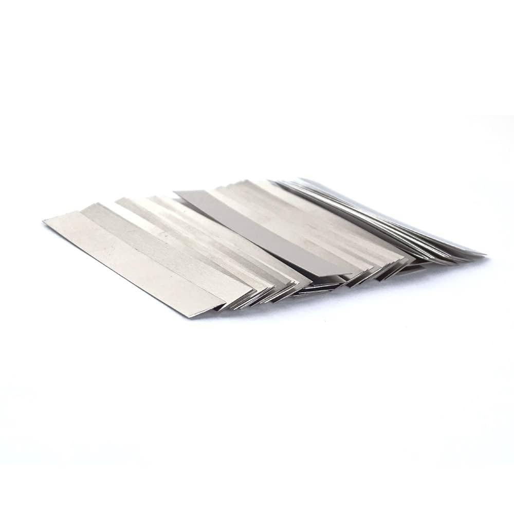 DVFOYTI 100pcs 0.15x8x100mm Nickel Plated Strip Tabs used for 18650 Lipo, Nimh, Nicad, Nicd Battery Spot Welding