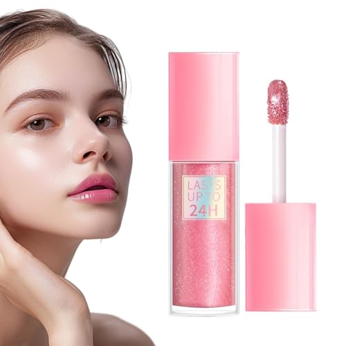 Brillo de labios con purpurina – Brillo de labios brillante, brillo de labios de gelatina hidratante | Esmalte de labios hidratante nutritivo, brillo de larga duración, brillo de labios de alto brillo