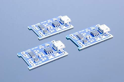 ACROBOTIC 3-Pack TP4056 Micro USB 5V 1A Lithium Battery Charger with DW01 Battery Protection IC for Arduino Raspberry Pi ESP8266 Robotics
