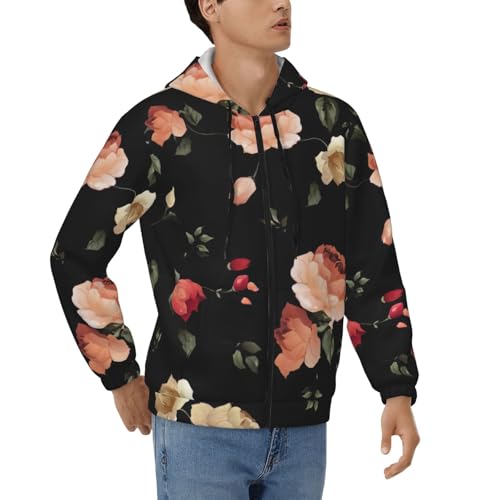 Sweatshirt homme imprimé floral épais pour rester au chaud cet automne