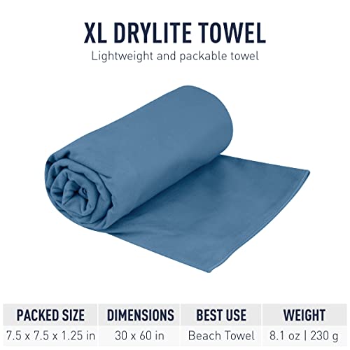 Sea To Summit Drylite Towel, Lightweight Camping And Travel Towel, Medium (20 X 40 Inches), Moonlight Blue #TOP2