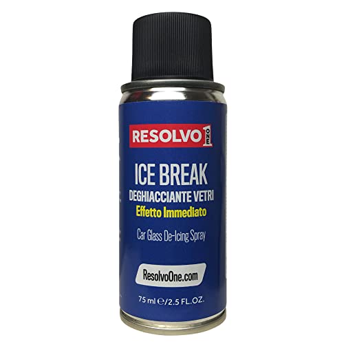 Resolvo One Ice Break Deghiacciante Vetri effetto immediato 75ml Anti ghiaccio Vetri e Cristalli auto, visiera casco, parabrezza scooterCar Glass De-icing-spray