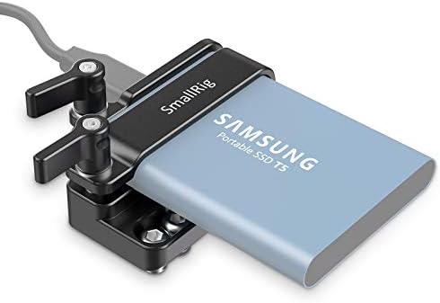 SMALLRIG Mount Bracket SSD Holder for Samsung T5 SSD with 1/4”-20 Threads, Compatible with SMALLRIG Cage for BMPCC 4K & 6K and Z CAM (New Version) – 2245B