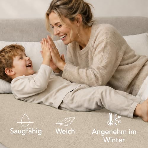 Dreamzie Spannbettlaken 100x200 Beige - Frottee 80% Baumwolle, Oeko-Tex – Ansicht 4