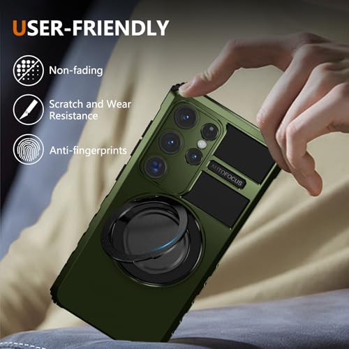 Coque Samsung S25 Ultra magnétique rotative 360 antichoc vert - 7