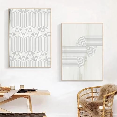Art au trait abstrait peintures simples sur toile 35x50cm design minimaliste - 2
