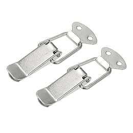 X AUTOHAUX Car Trunk Bumper Security Hook Lock Clips Quick Release Hook Silver Tone 80x28mm 2pcs