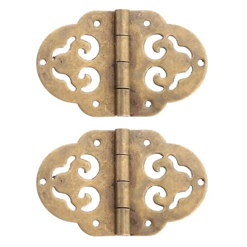 SEWACC 2 pièces Charnières Laiton Vintage pour Meubles Paumelles Robustes pour Armoires et Boîtes Finition Ancienne de Quincaillerie pour Placards et...