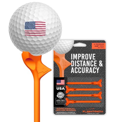 Flightpath FP-325-ORG-4-PAK Golf Tees, Unisex-Adult, Orange, 3.25”