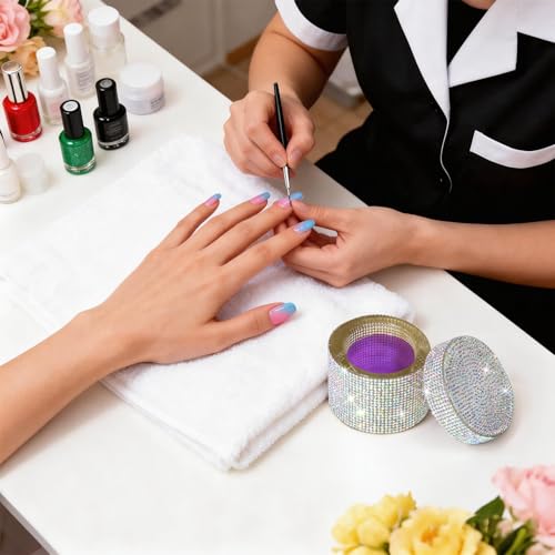 Cuenco Dappen con Tapa Diseño Diamante para Uñas miniatura 7