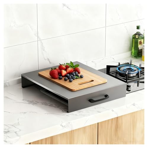 Stove Top Cover Countertop Kitchen Universal Gas Stove Cover Board for Rental Units, Small Homes, Kitchens Countertops, Easy to Clean(Grey,L11.81xW15.75xH1.97IN)