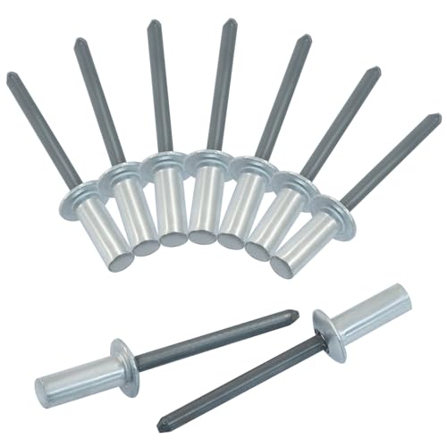Rierdge 120Pcs 3/16" x1/2" Closed End Aluminum Blind Rivets with Steel Mandrel - Heavy Duty Pop Rivets, Corrosion Resistant Fasteners for Automotive, Marine & Industrial Applications(4.8 * 13mm)