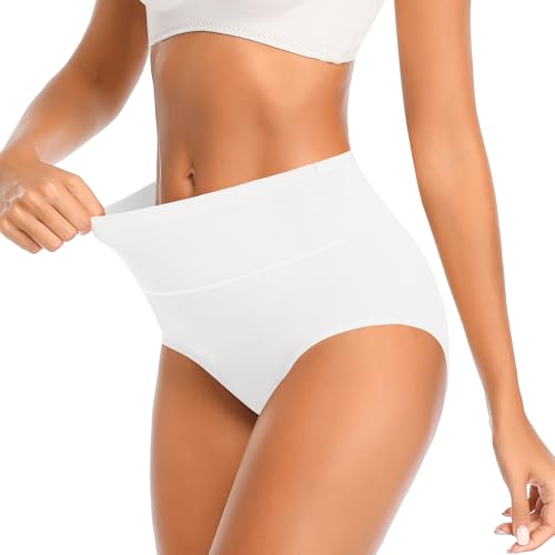 Image of Womens Underwear,Cotton Mid Waist No Muffin Top Full Coverage Brief Ladies Panties Lingerie Undergarments for Women Multipack